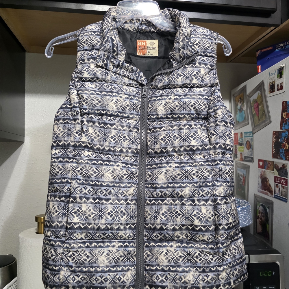 Ruff Hewn Black and White Patterned Vest